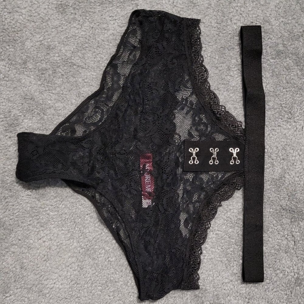 Adore Me "Temperance" Lace Cheeky Panty, Black, Medium